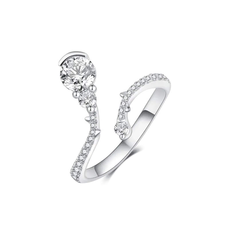 Bud — 18K white gold diamond ring