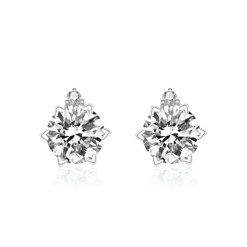 Colorful Winter — 18K white gold diamond earrings