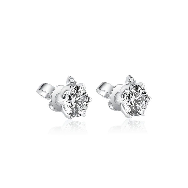 Colorful Winter — 18K white gold diamond earrings