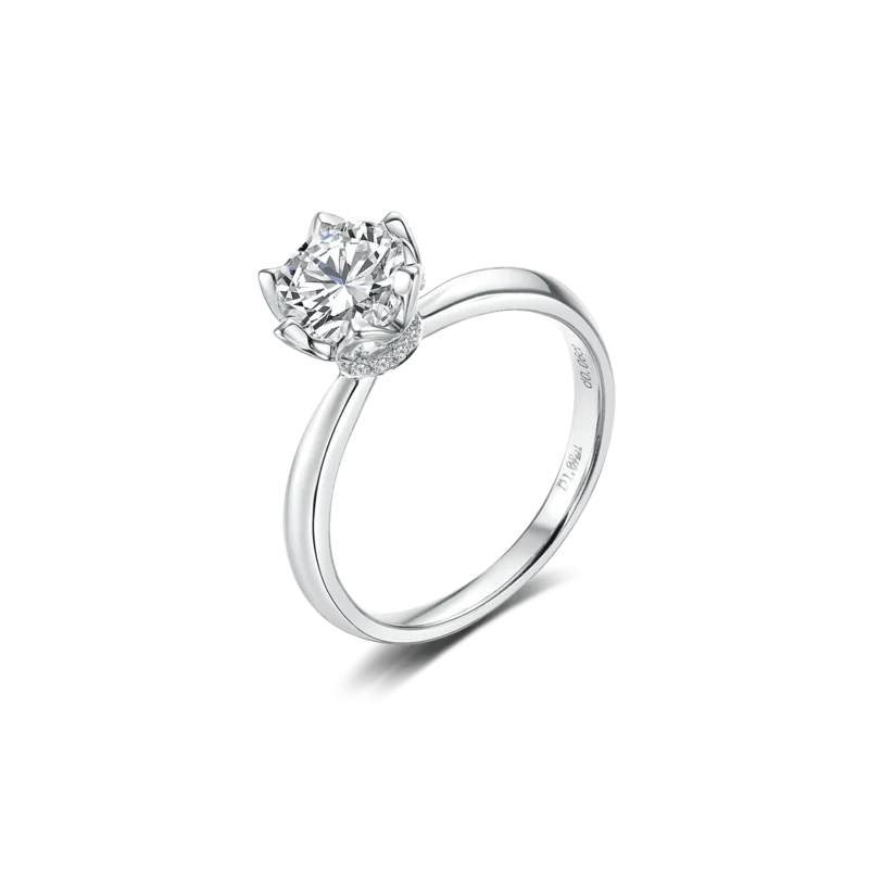 Dome Flower — 18K white bright diamond ring