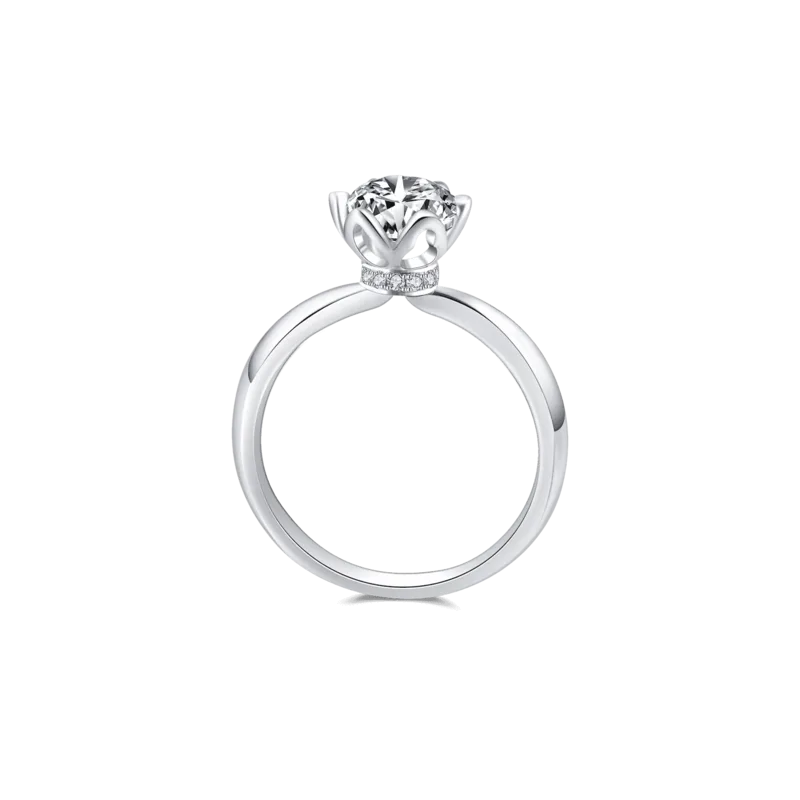 Dome Flower — 18K white bright diamond ring