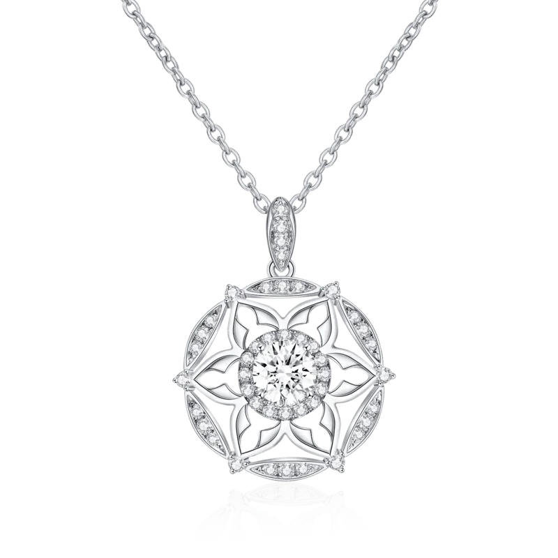 Dome Land — 18K white gold diamond necklace