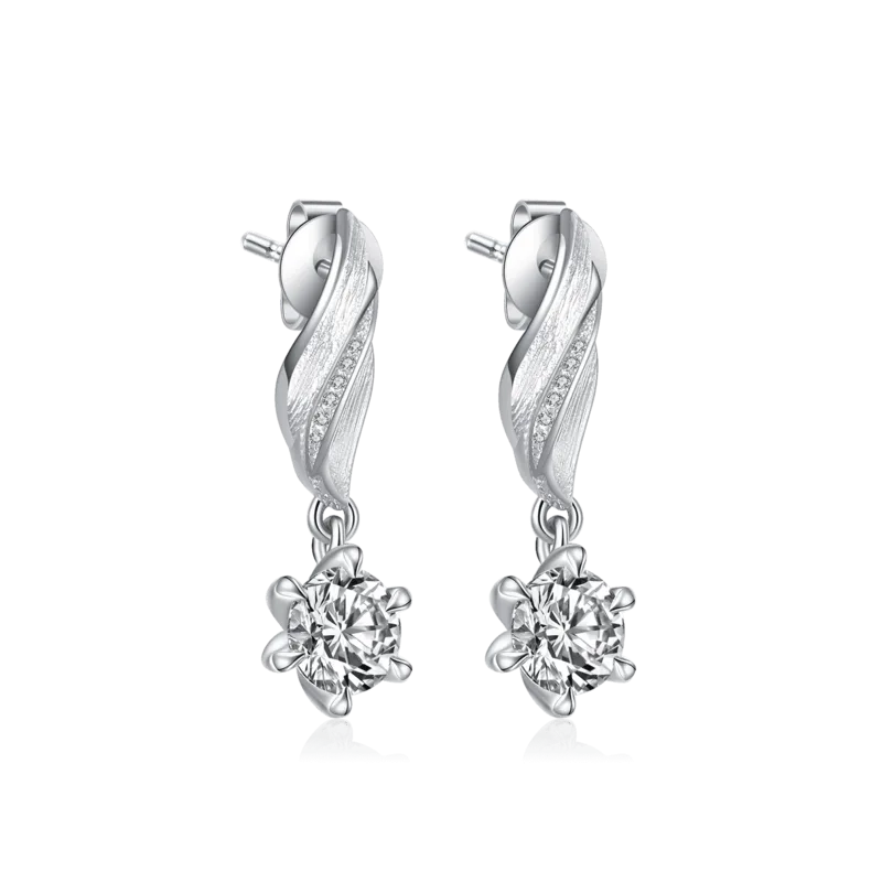 Dream Wings — 18K white gold hook earrings