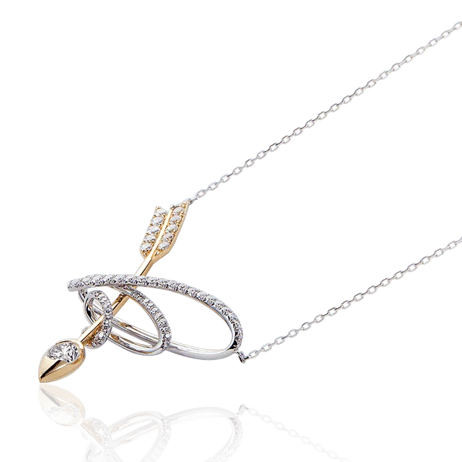 Flechazo — 18K white bright diamond necklace