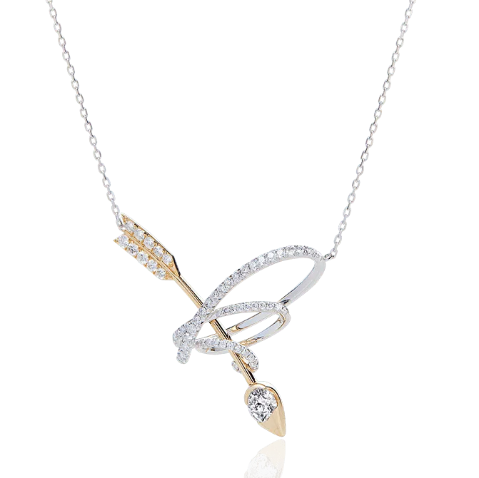 Flechazo — 18K white bright diamond necklace