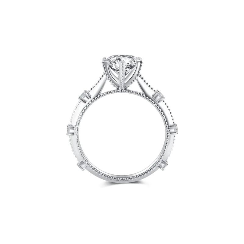 Frozen Sunshine — 18K white gold diamond six claw ring