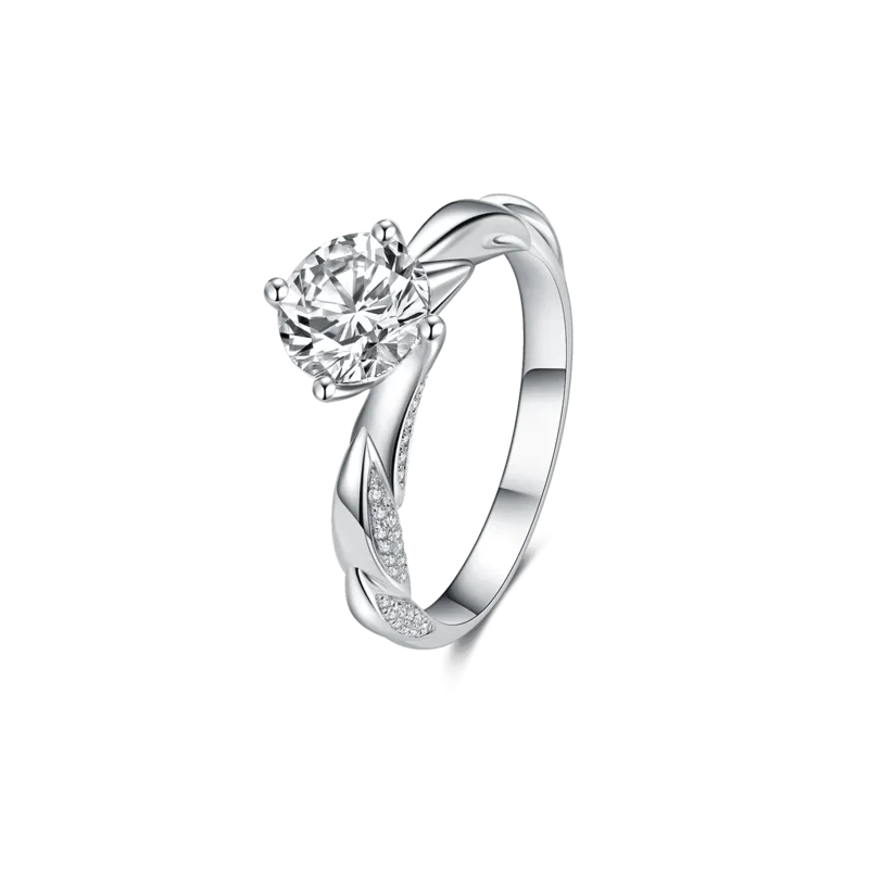 Holy Wings — 18K white bright diamond ring