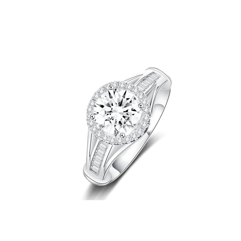 Ladder Of Love — 18K white bright diamond ring