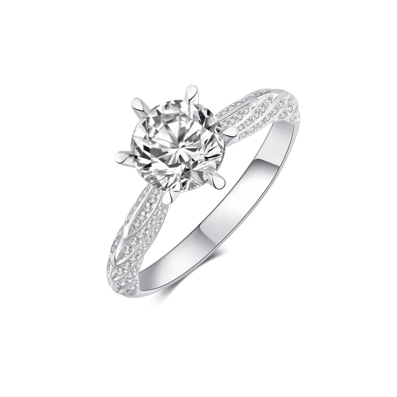 Light And Serenity — 18K white bright diamond ring