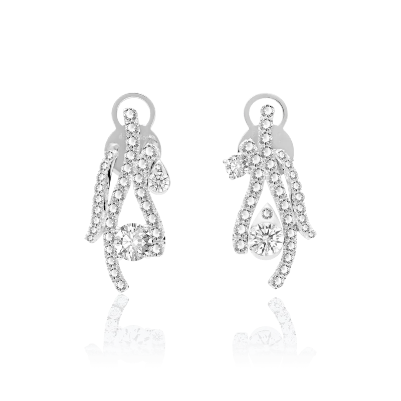 Lipper — 18K White Gold Diamond Earrings