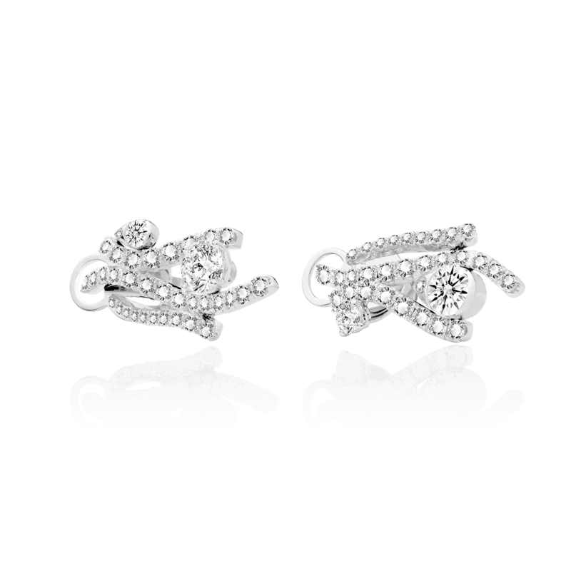 Lipper — 18K White Gold Diamond Earrings