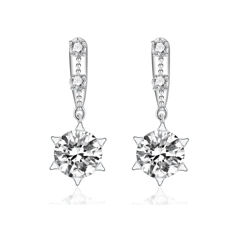 Snow Sprite — 18K white gold diamond earrings
