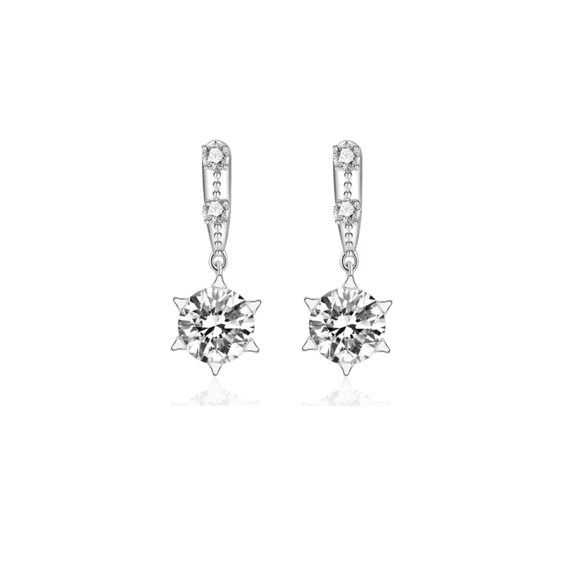 Snow Sprite — 18K white gold diamond earrings