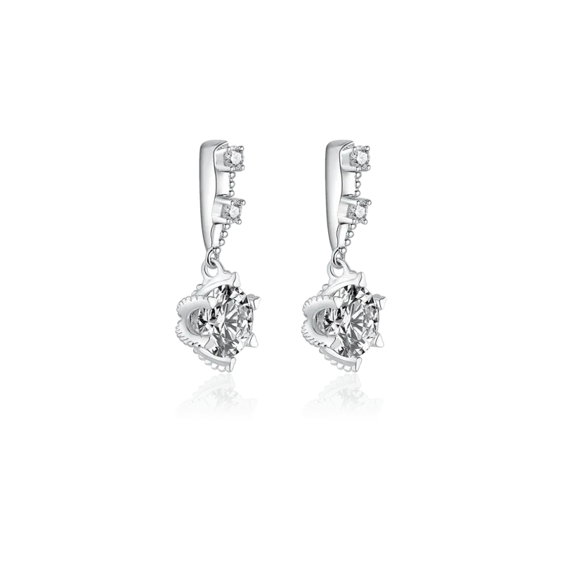 Snow Sprite — 18K white gold diamond earrings