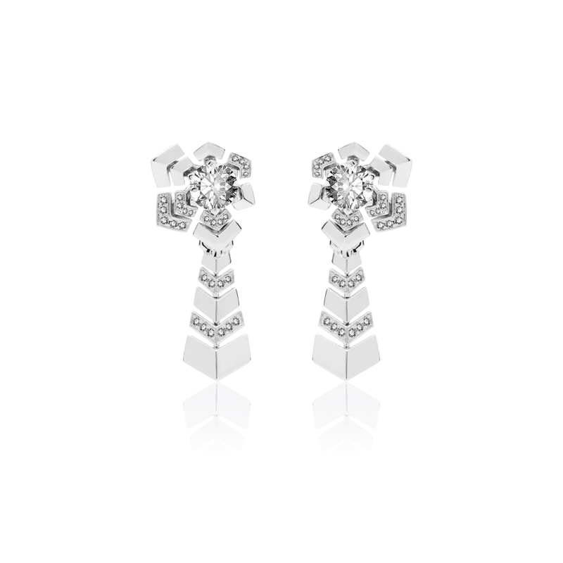 Snowflake — 18K White Gold Diamond Earrings