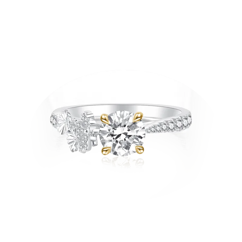 Snowing — 18K white bright diamond ring