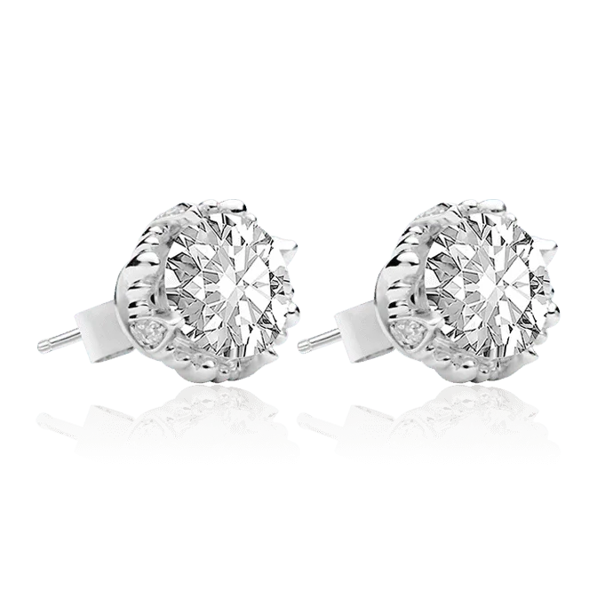 Treasure — 18K White Gold Diamond Earrings
