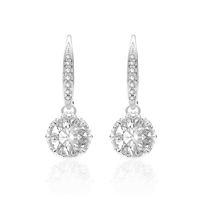Treasure — 18K White Gold Diamond Earrings