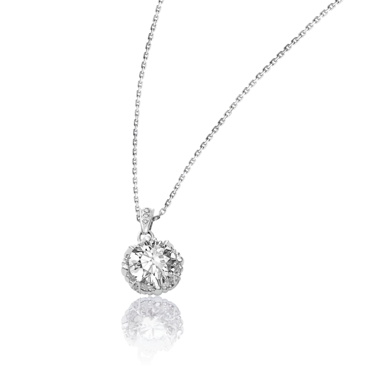Treasure — 18K white bright diamond necklace