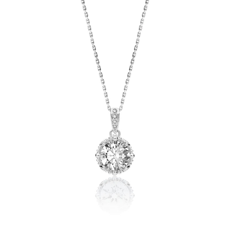 Treasure — 18K white bright diamond necklace