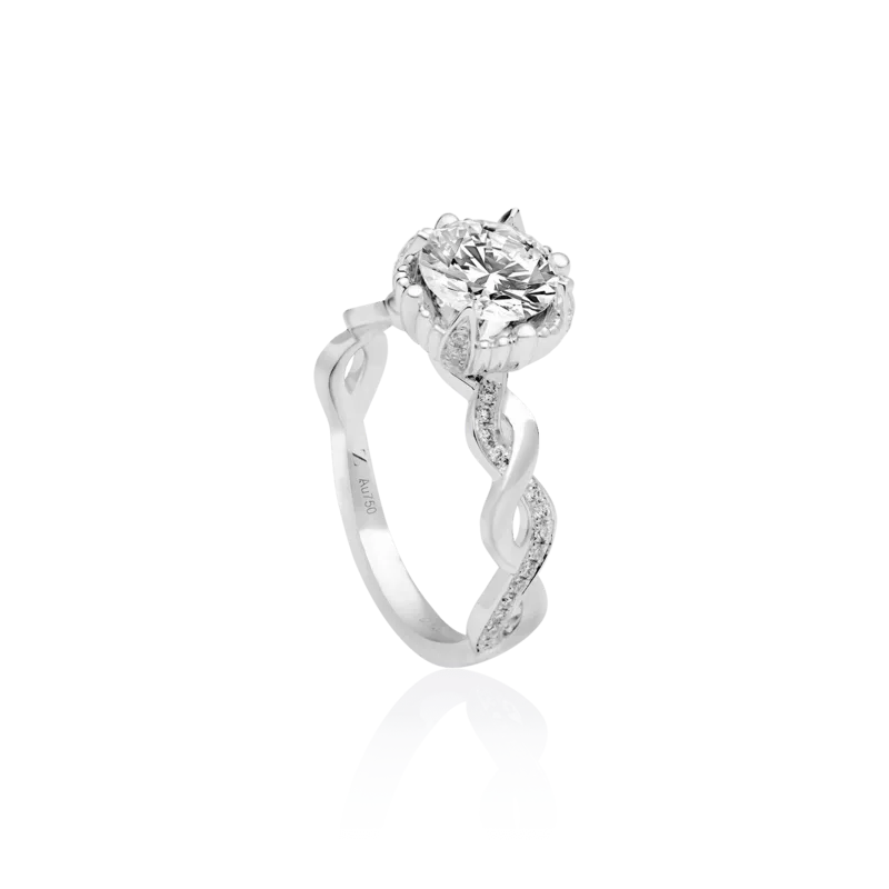 Treasure — 18K white bright diamond ring